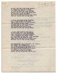 Moe Howard's 8pp. Sketch Entitled ''Stooge Material for Shipyard Follies'', With Curly, Circa 1944 With References to WWII -- Annotated by Moe on First Page -- 8.5'' x 11'', Near Fine